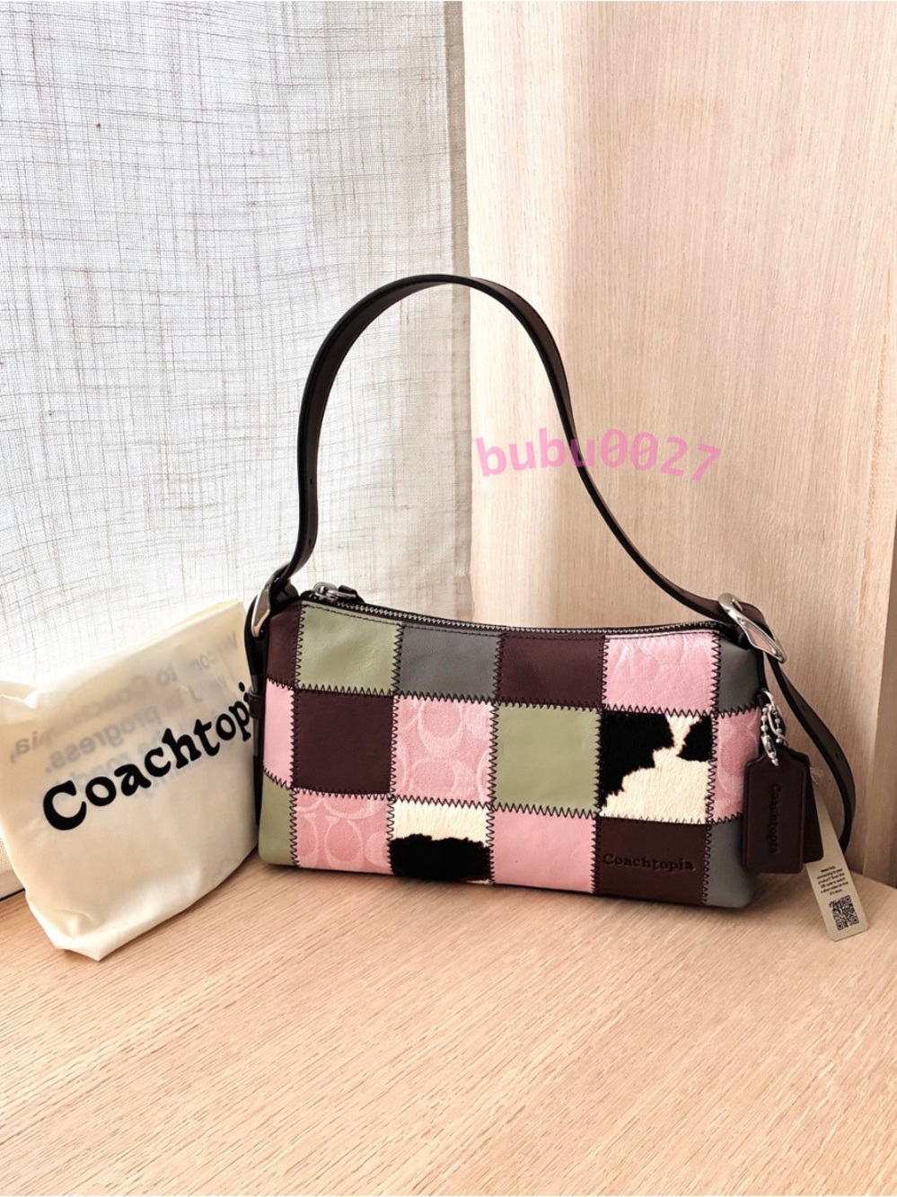 NWT🍵Coach Coachtopia Alter/Ego Small Slouchy Shoulder Bag Pink Patchwork CGP69